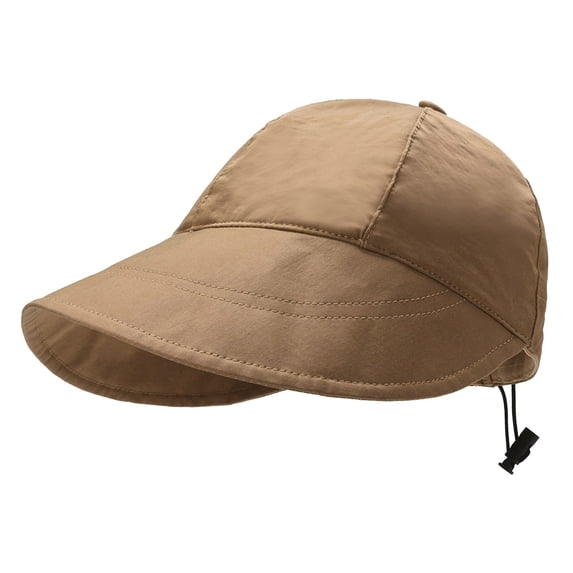 Holzkary Women's Sun Hat Breathable Fishing Hat Wide Brim Foldable Soft Baseball Cap Back Rope Adjustable Summer Upf 50+ Protection Sunshade Sun Quick Drying Fisherman Hiking Hat Khaki One Size