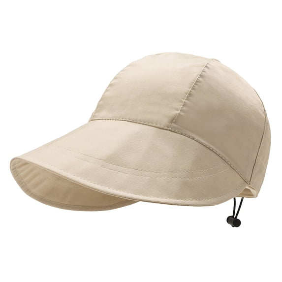 Holzkary Women's Sun Hat Breathable Fishing Hat Wide Brim Foldable Soft Baseball Cap Back Rope Adjustable Summer Upf 50+ Protection Sunshade Sun Quick Drying Fisherman Hiking Hat Beige One Size