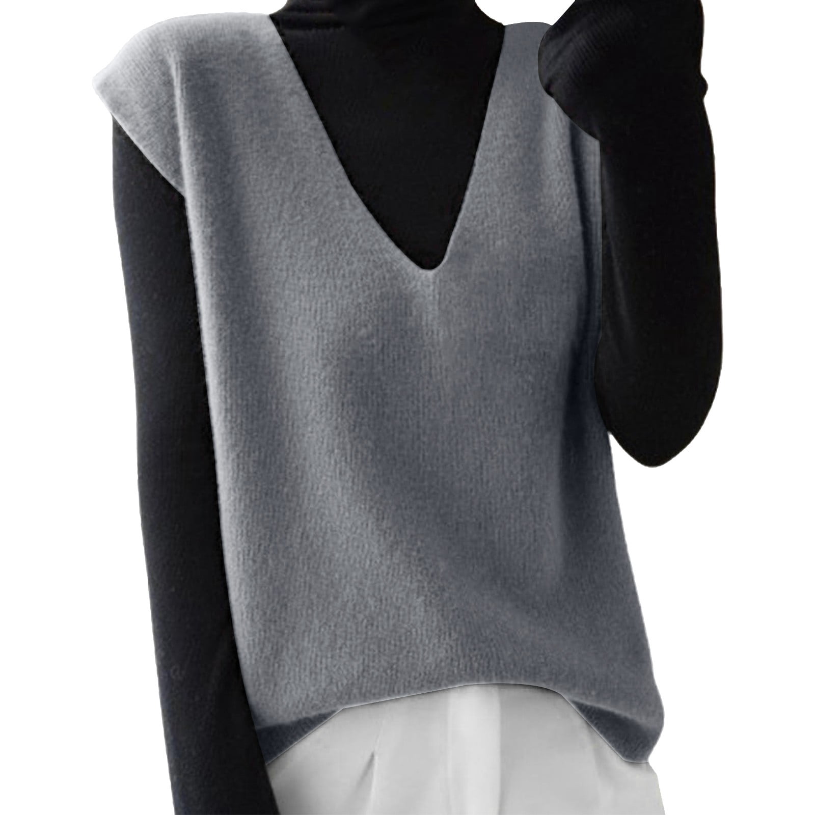 V-Neck Solid Knit Sweater Vest main image 0
