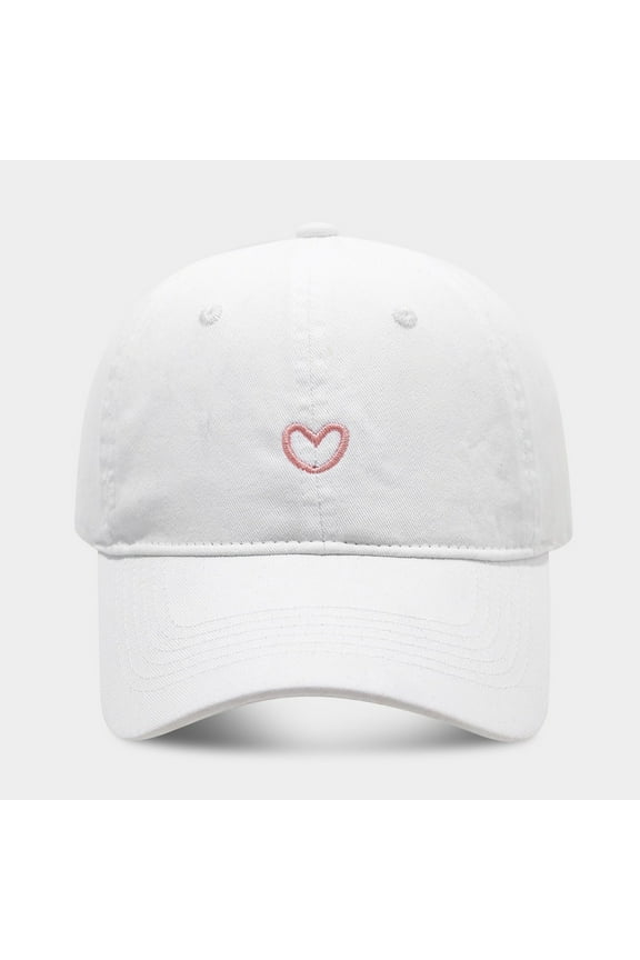 Women's Vintage Washed Baseball Cap Cute Heart Embroidered Sun Hat Adjustable Distressed Dad Caps Uv Protection Summer Hats Low Profile Dad Hat Women Solid Color Heart Embroidered Soft Top O
