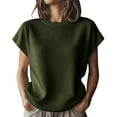 thumbnail image 1 of Holzkary Womens 2025 Cap Sleeve Tops Casual Crew Neck Loose Fit Sweater Vest Lightweight Knit Pullover Tank Summer Tops Knit Short Sleeve Soft Blouse for Daily Wear Blackish Green L, 1 of 5