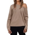 thumbnail image 1 of Holzkary Womens Oversized One Shoulder Asymmetrical Neck Long Sleeve Basic T Shirts Y2K Tops Fall Winter Clothes Womens Oversized T Shirts 2025 Basic One Shoulder Neck Tee Fall Tops Clothes Khaki Xl, 1 of 1