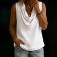 thumbnail image 1 of Holzkary Womens Summer Tank Tops Cowl Neck Blouse Sleeveless Layering Camisoles Crop Tops Solid Vest Flowy Shirts Solid Color Shirts Racerback Tops Summer Clothes Tunic Top Work Vests White M, 1 of 4