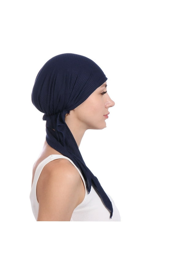Womens Turban Chemo Hat Head Scarves Slip-On Pre-Tied Headwear Bandana Sleep Hair Cover Bandana Headwrap Caps Cancer Turban Sleep Hair Cover Hat Wrap Women Turban Beading Hat Head Cotton Tai