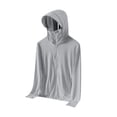 thumbnail image 1 of Holzkary Womens Upf 50+ Sun Protection Hoodie Jacket Lightweight Long Sleeved Sun Shirt Suitable for Carrying Bags Hiking Lightweight Quick Dry Active Uv Shirts with Zipper Pockets Grey L, 1 of 4