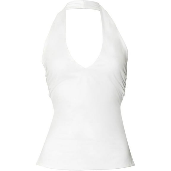 Holzkary Workout Tops for Women Racerback Basic Tank Summer 2025 Camisole V Neck Slim Fit Ribbed Sleeveless Strap Vest Wearing Wild Slim Top Solid Color Sleeveless Vest Female White S