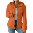 thumbnail image 1 of Holzkary Zip Up Cardigan Sweatshirts for Women and Pure Color Long Sleeved Knitted Zipper Sweater Long Sleeve Lightweight Hoodie Oversized Casual Hoodies Sweater Fashion Jackets Orange S, 1 of 9