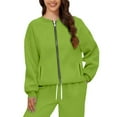 thumbnail image 1 of Holzkary Zip Up Cardigan Sweatshirts for Women Sweatshirts with Pocket Long Sleeve Cute Hoodie Clothes Graphic Printed Pullover Top Comfy Fall Winter Outfits Clothes 2025 Fashion Green Xl, 1 of 9
