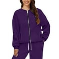 thumbnail image 1 of Holzkary Zip Up Cardigan Sweatshirts for Women Sweatshirts with Pocket Long Sleeve Cute Hoodie Clothes Graphic Printed Pullover Top Comfy Fall Winter Outfits Clothes 2025 Fashion Dark Purple Xxl, 1 of 9