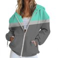 thumbnail image 1 of Holzkary Zip Up Hoodie Women Fall Oversized Pocket Sweatshirt Zipper Track Jacket Solid Color Tops Color Block Long Sleeve Sweatshirts Fall Outfits 2025 Versized Hoodies Casual Fashion Jackets Grey M, 1 of 4