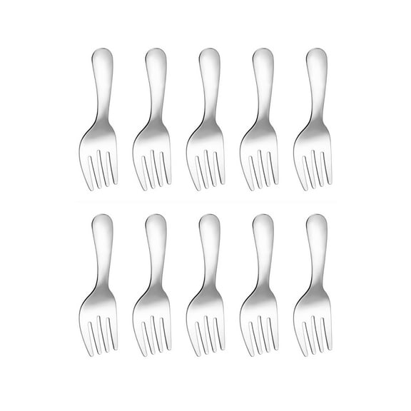 Holzlrgus 10PCS Small Mini 4Inches Stainless Steel Cocktail Forks Dessert Forks Fruit Forks Appetizer Small Forks Fruit Salad Forks for Party, Hotel, Restaurant,Dishwasher Safe