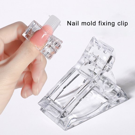 Holzlrgus 10Pcs Nail Tips Clips for Polygel Nail Extension - Quick Building UV LED Builder Clamps for Manicure and Nail Art Shaping - Perfect Tool for Beginners
