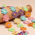 thumbnail image 1 of Holzlrgus 15 Yards 2.5cm Width Daisy Flower Trim Ribbon Embroidery Lace Colorful Daisy Flower Lace Flower Applique Sewing Dressmaking Edging Trimmings Flower Decorating Lace Sewing Craft Lace, 1 of 7