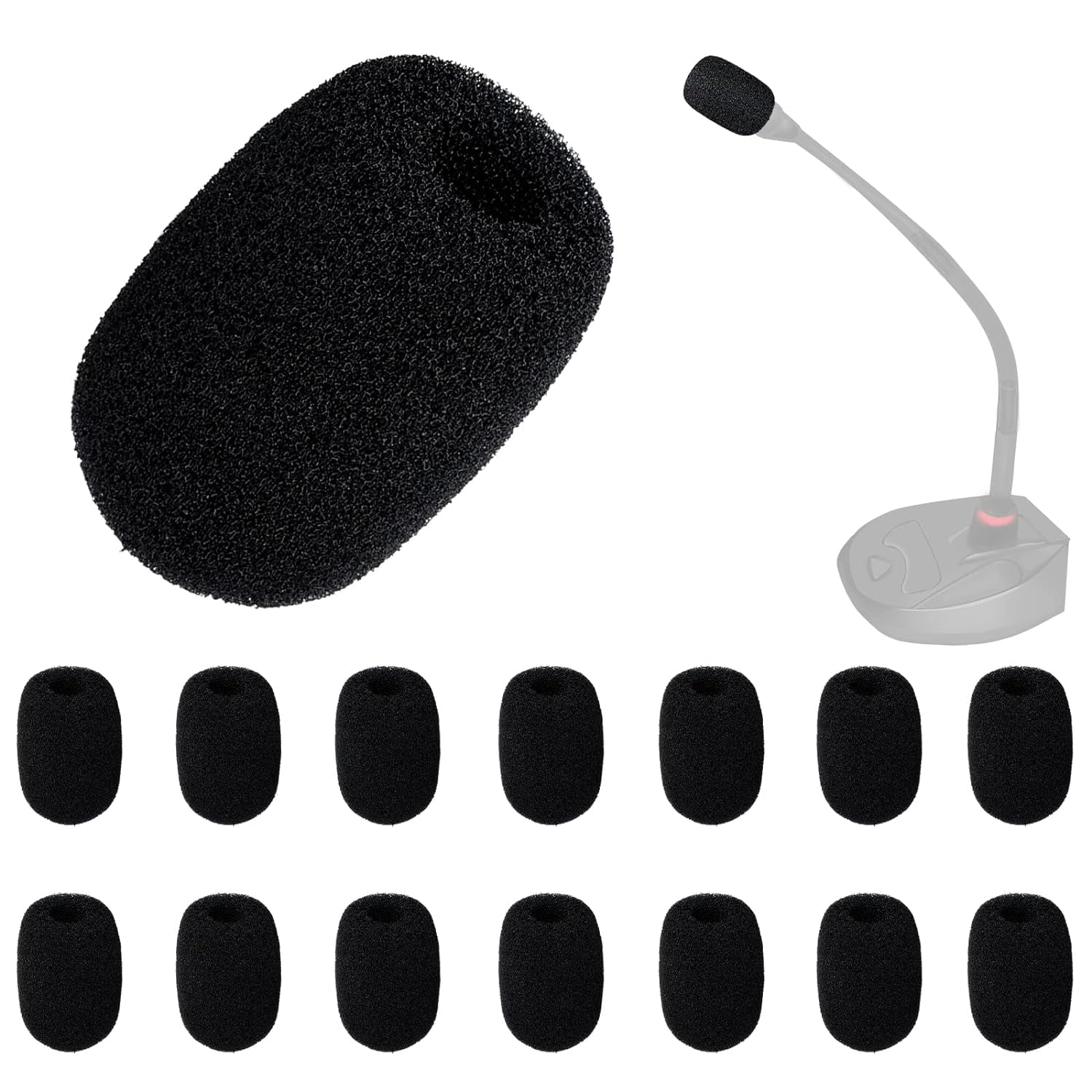 Holzlrgus 15pcs Mini Foam Microphone Windscreens, High Density Foam Mic