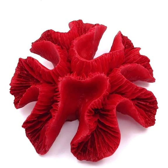 Holzlrgus 1Pc of Polyresin Coral Ornaments, Aquarium Coral Decor 4 7/10" x 4 7/10" x 1 9/10" for Fish Tank Aquarium Decoration[Updated Version]