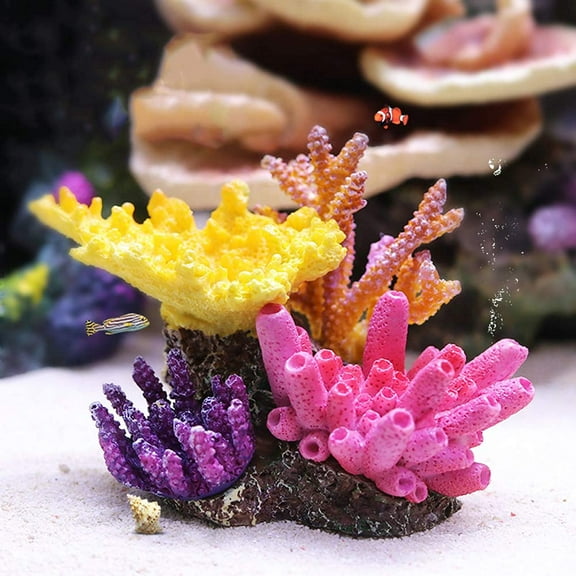 Holzlrgus 1Pc of Polyresin Coral Ornaments, Aquarium Coral Decor for Fish Tank Aquarium Decoration 4 1/2" x 2 1/2" x 2 3/5"