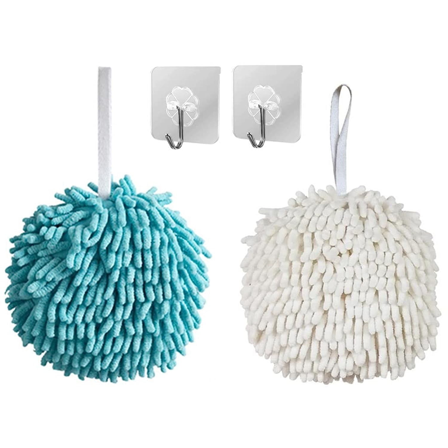 Holzlrgus 2 Pack Chenille Hand Towels Hanging Hand Towels for