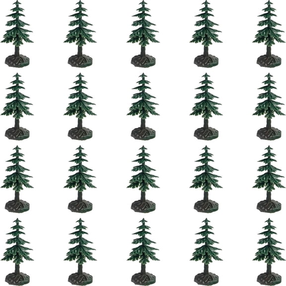 Holzlrgus 20 Pieces Miniature Tree 2.68 Inch Model Trees Train Scenery Landscape Pine with Base Fake Trees for Christmas Decoration DIY Crafts Micro Road Village Building Model