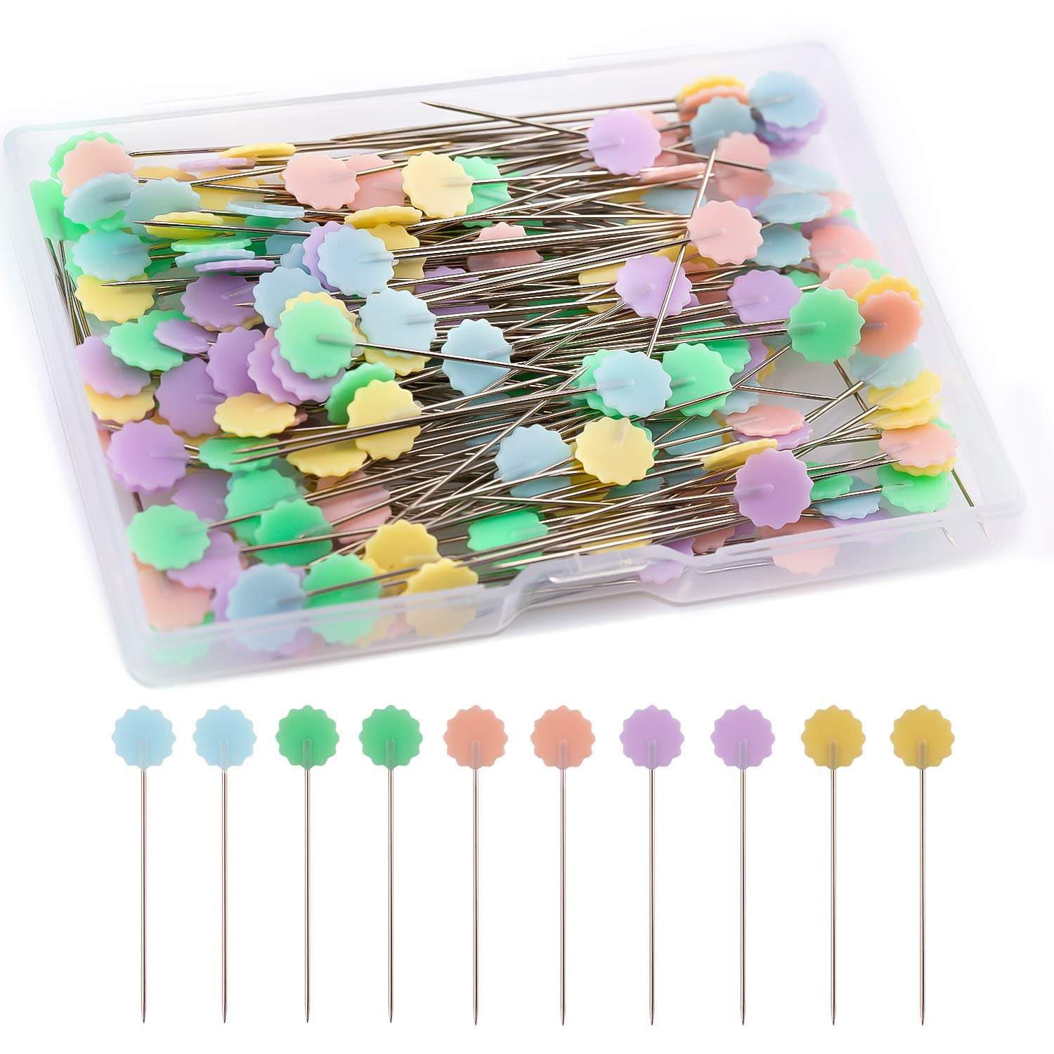 200 Pieces Flat Head Straight Pins, Flower Head Sewing Pins Quilting Pins For Sewing DIY Projects Dressmaker Jewelry Decoration, Assorted Colors Visit The Pengxiaomei Store 4.4 4.4 Out Of 5 Stars 2,239 Ratings
