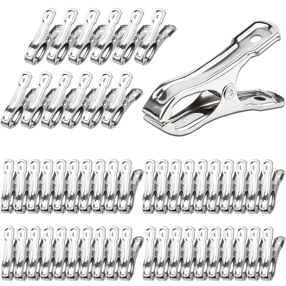 Holzlrgus 25 PCS Greenhouse Clips, 2.2 Inch Stainless Steel Garden Clips, Heavy Duty Row Cover Clips with Large Open Strong Grip for Fixing Netting Cover Film,Shade Cloth Film Plant Netting
