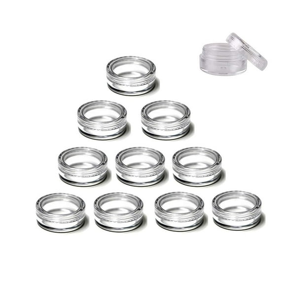 Holzlrgus 3 Gram Plastic Cosmetic Containers,for Eye Shadow Nails Powder Jewelry Cosmetic Lip Balm Lip Gloss Cream Lotion and Creams Sample Make-up Storage(10 Pcs)