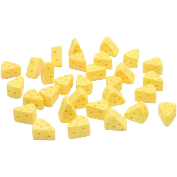 Holzlrgus 30 Pcs Miniature Kitchen Food Cheese Simulation Triangle Cheesecake Food Figurines for Mini House Kitchen Decoration