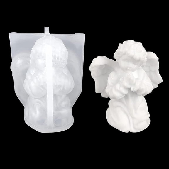 Holzlrgus 3D Angel Silicone Molds Soap Resin Mold Candle Epoxy Mold DIY Casting Mold for Chocolate, Candy, Cake Decor, Soy Wax Candle (Angel)
