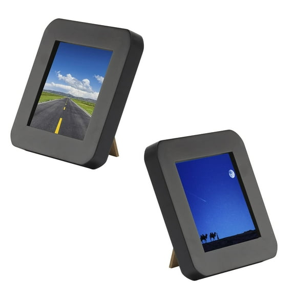 Holzlrgus 4.6 x 4.6 Solid Wood Picture Frames Photo Frame Photo Display for Tabletop or Wall Display Craft Home Decor, Black, Pack of 2