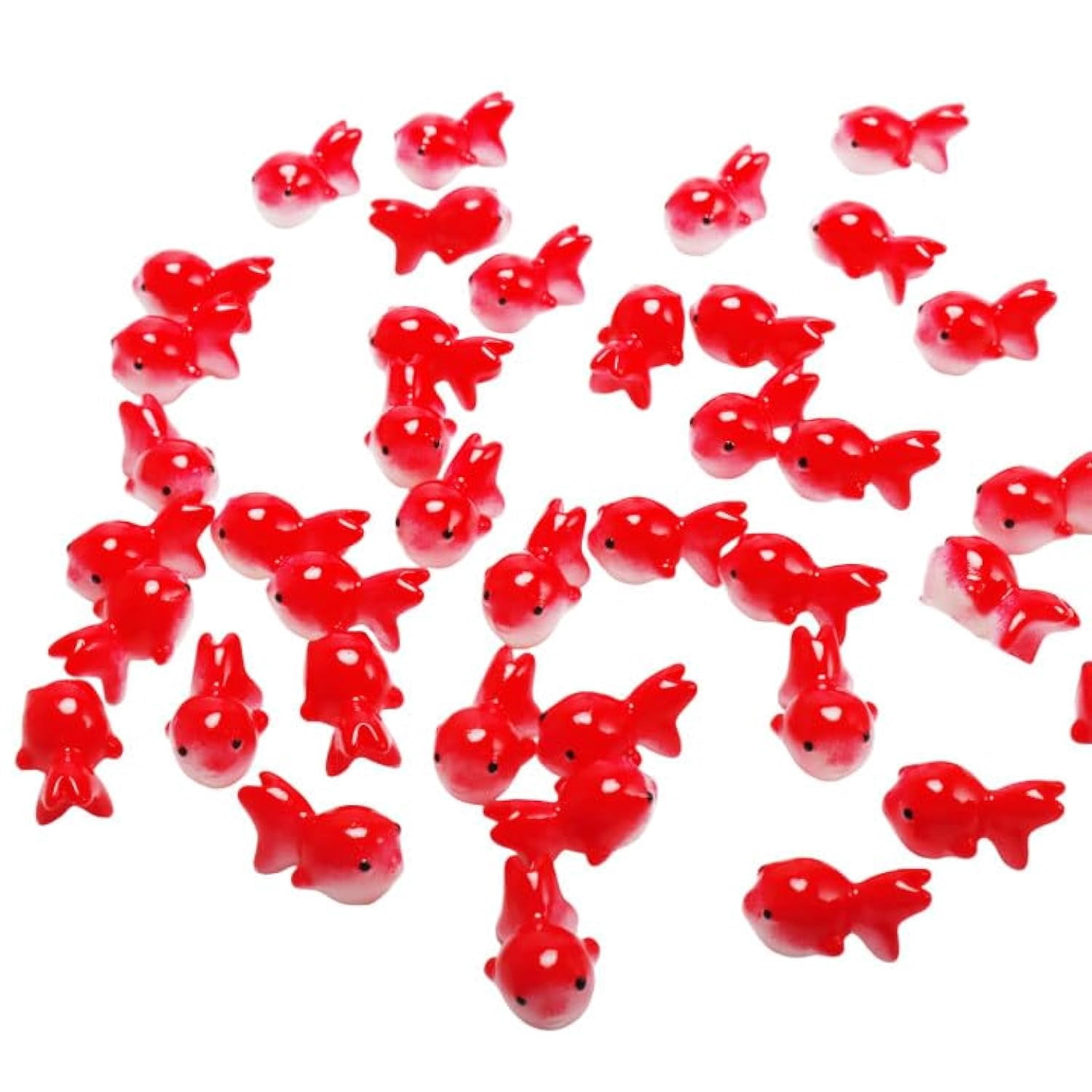 Holzlrgus 40 Pcs Resin Red Goldfish Cute Mini Goldfish Figurines Fairy ...