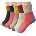 thumbnail image 1 of Holzlrgus 5 Pairs Womens Vintage Style Winter Warm Thick Knit Wool Cozy Crew Socks Multicolor 02., 1 of 6