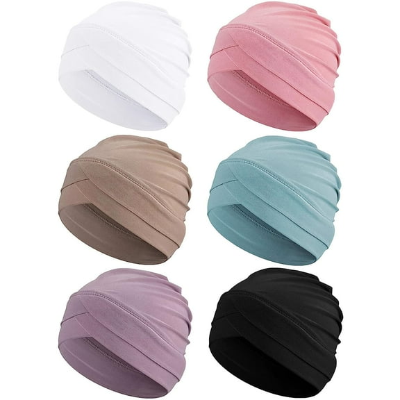 Holzlrgus Unisex Head Wraps, 6-Pack, Adjustable, Soft Cotton and Spandex, Vivid Colors, Suitable for Daily Use, One Size Fits Most Adults