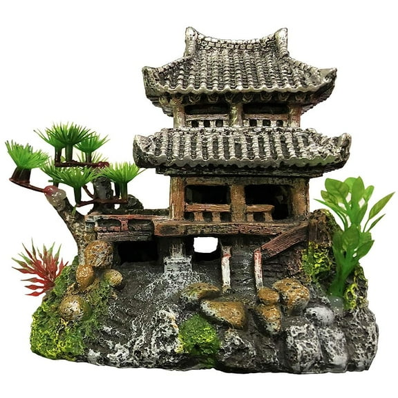 Holzlrgus Aquarium Classical Resin Castle Decorations - Fish Tank Realistic Details Castle,Eco-Friendly Fish Tank Castle Aquarium Accessories