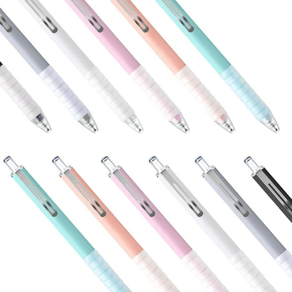 Holzlrgus Ballpoint pens 12 pcs dr grip pen- Professional 1.0mm Black Ballpoint Pens with Soft Grip, Silver Clip, and Smooth Writing Black Ink - Perfect for Journaling and Gifting