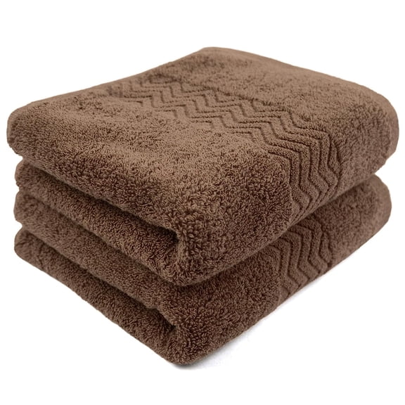 Holzlrgus Bathroom Hand Towels, 100% Cotton Face Towels, 13 x 28 Inches (Brown)