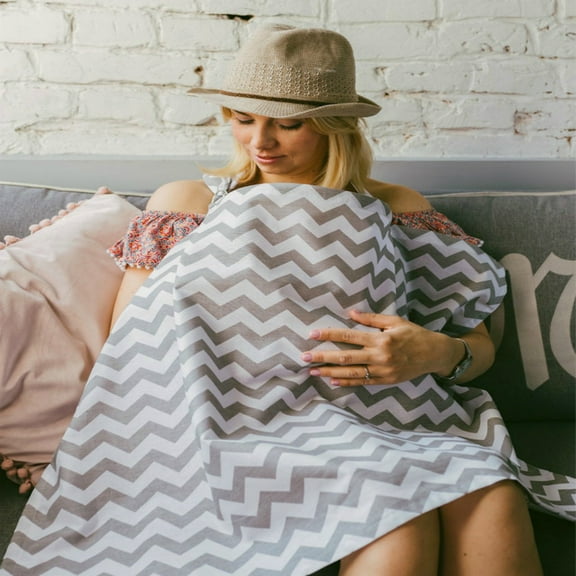 Holzlrgus Breathable Nursing Cover with Floral Design, Soft Cotton Breastfeeding Cover for Mother and Baby, Multi-Use Nursing Apron, Maternity Blanket Cover