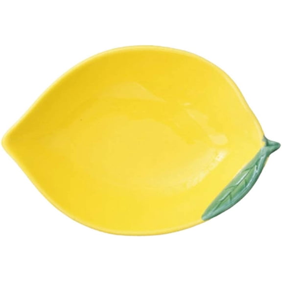 Holzlrgus Ceramic Appetizer Plate Lemon Plate Dessert Plate Salad Pasta Bowls Food Serving Tray for Fruit Cheese Dessert Snack