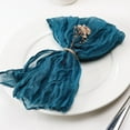 thumbnail image 1 of Holzlrgus Cheesecloth Napkins Set of 6, 20 x 20 Inch Gauze Dinner Cloth Napkins, Handmade Square Rustic Table Napkins for Parties Weddings Event Family Dinner Boho Boho Decoration, Peacock Blue, 1 of 7