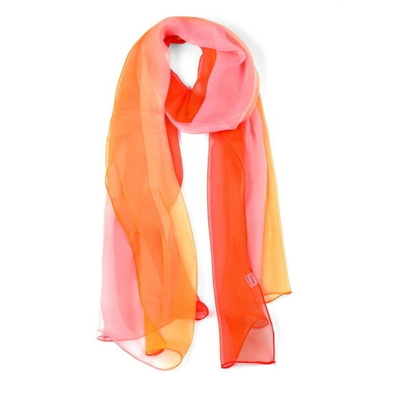Holzlrgus Chiffon Wrap Scarf, Women's Long Silky Gradient Color