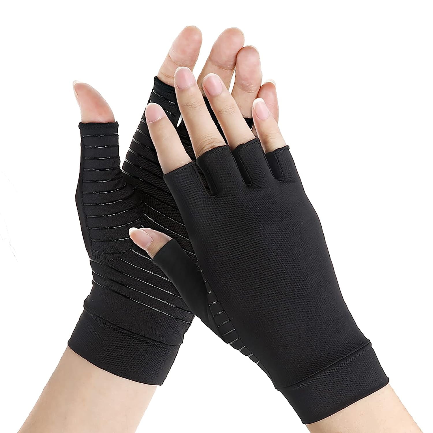 Holzlrgus Copper Arthritis Gloves, Copper Infused Fingerless Glove for