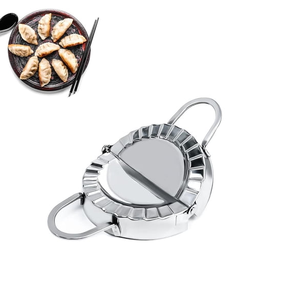 Holzlrgus Dumpling Maker Mold, 3.8 Inch Dumplings Maker Machine Empanadas Press, Stainless Steel Pierogi Cutter Press, Kitchen Gadget for Chinese Wonton Dough Ravioli Pot Sticker Molds