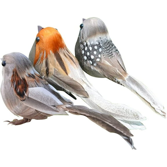 Holzlrgus Fake Birds Clip Simulated Bird Adornment Ornament, Foam, 3 Piece