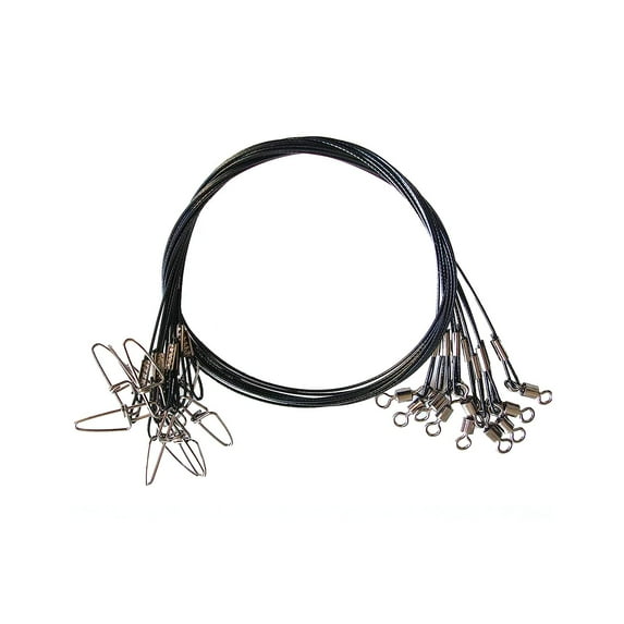 Holzlrgus Fishing Leaders Line Steel Leaders Fishing Saltwater 125LB Fishing Leaders with Swivels and Snaps, 19.68in