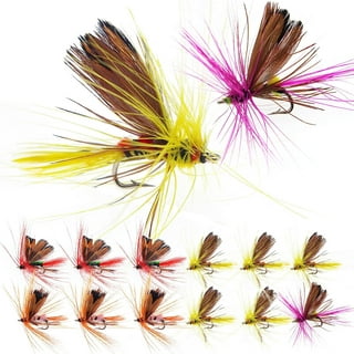 100x Fly Flies Dry Baits Fly Lures Kit For Bass Trouts Salmon Fishing Lures  Kit