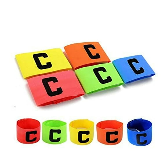 Holzlrgus Football Soccer Captain's Armbands Captain Armband Special Custom Size for Kids and Youth - Pack of 5 Colour