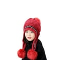 thumbnail image 1 of Holzlrgus Girls Winter Warm Elastic Soft Ear Protection Knitted Sherpa Ski Hats Fleece Lined Peruvian Cover Ears Beanie Hat, 1 of 6