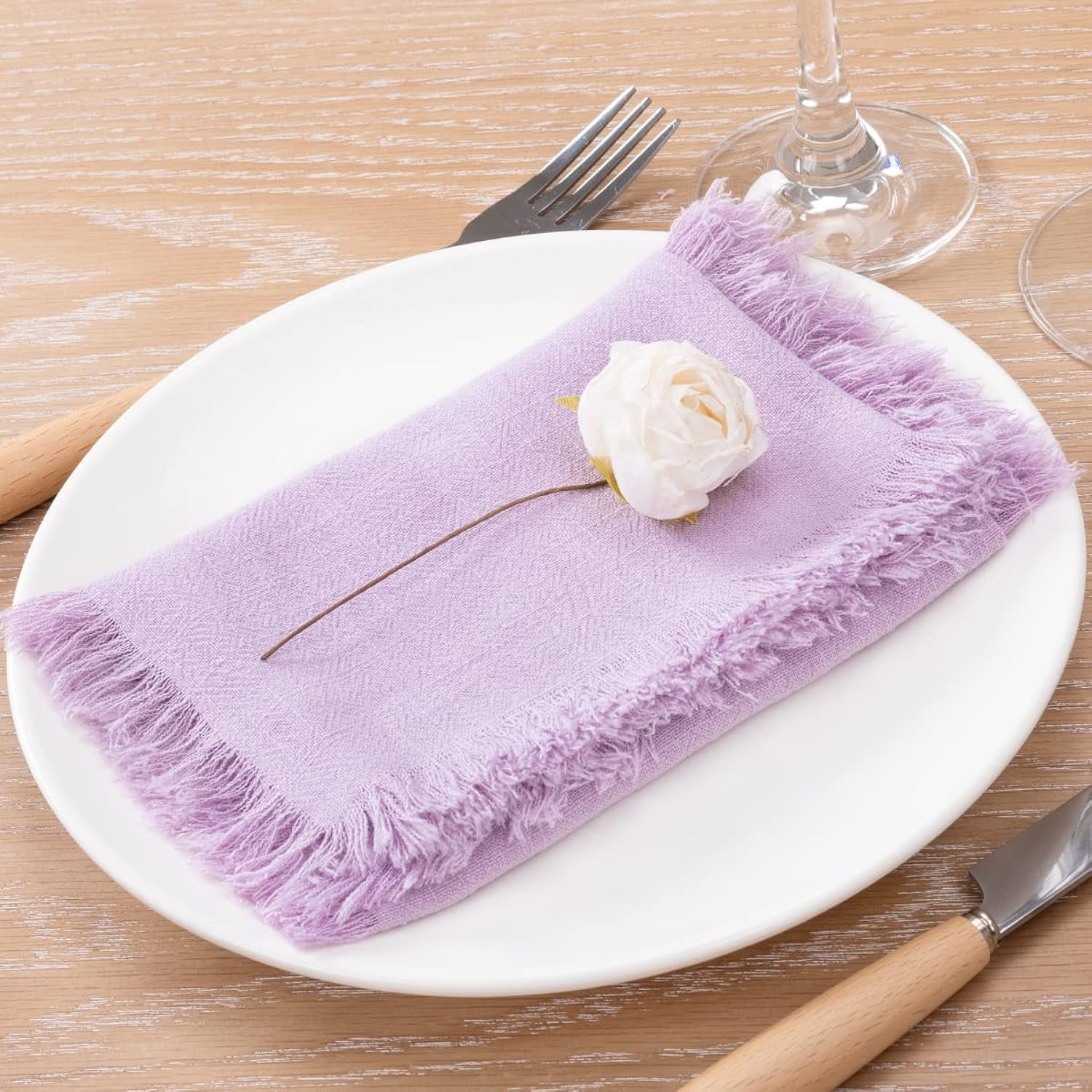 Holzlrgus Handmade Cloth Napkins Bulk 18"x18" Cotton Linen Dinner
