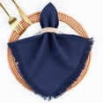 thumbnail image 1 of Holzlrgus Handmade Cloth Napkins, Linen Cloth Napkins with Fringe, 18 x 18 Inches Set of 4 Versatile Handmade Square Rustic Fringe Napkins for Dinner, Wedding and Parties, Navy Blue, 1 of 6