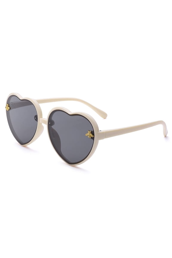 Heart Sunglasses Kids for Toddler Girls Age 3-10 Shaped Bee Cute Fashion Sunnies