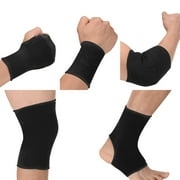 Holzlrgus Kids Wrist Ankle Brace Knee Elbow Pad Hand Half Gloves Set, Knitted Compression Arthritis Tendonitis Pain Relief Protection Sock Protective Gear Set for Cycling Exercise Gym Football