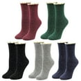 thumbnail image 1 of Holzlrgus Lace Slouch Socks Women, Cotton Crew Socks, Frilly Ruffle Boot Socks 5 Pairs, 1 of 6